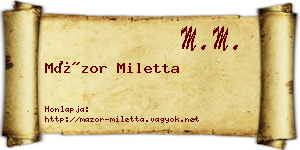 Mázor Miletta névjegykártya